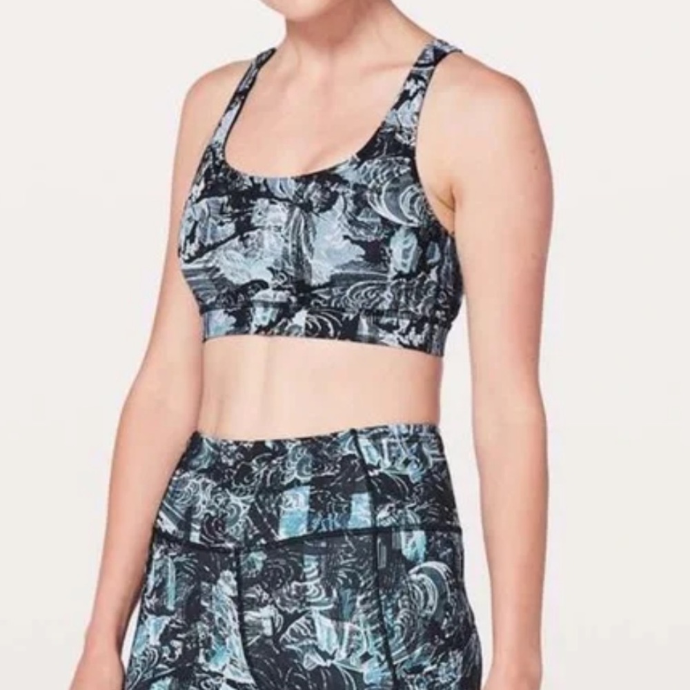 Lululemon Energy Bra in the Eternal Wave Starlight Black color size 2